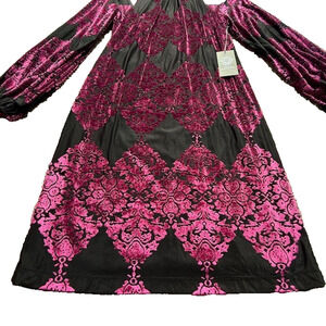 Vince Camuto Womens Burnout Velvet Mini Dress Retro Glam Statement Sleeve